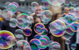 blowing bubbles